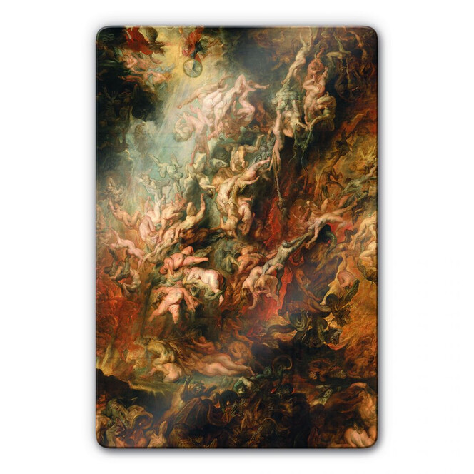 Glasbild Rubens - Der Höllensturz der Verdammten