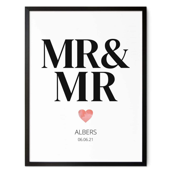 Personalisiertes Poster Mr & Mr - Klassisch