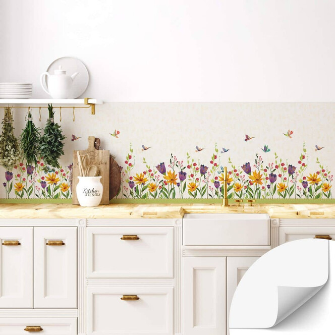 Selbstklebende Küchenrückwand Blanz - Blütenpoesie
