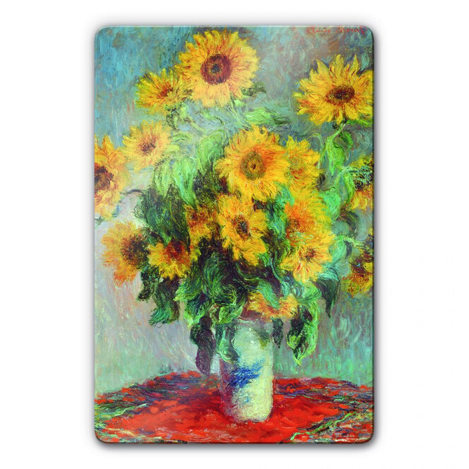 Glasbild Monet - Sonnenblumen