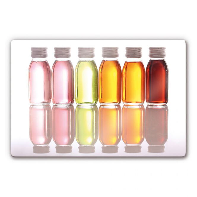 Glasbild Oil Bottles