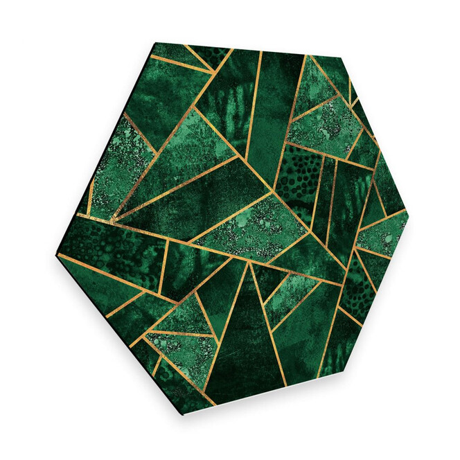 Hexagon - Alu-Dibond Fredriksson - Dunkelgrüner Smaragd