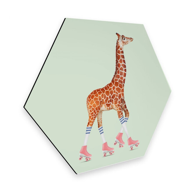Hexagon - Alu-Dibond Loose – Rollerskating Giraffe
