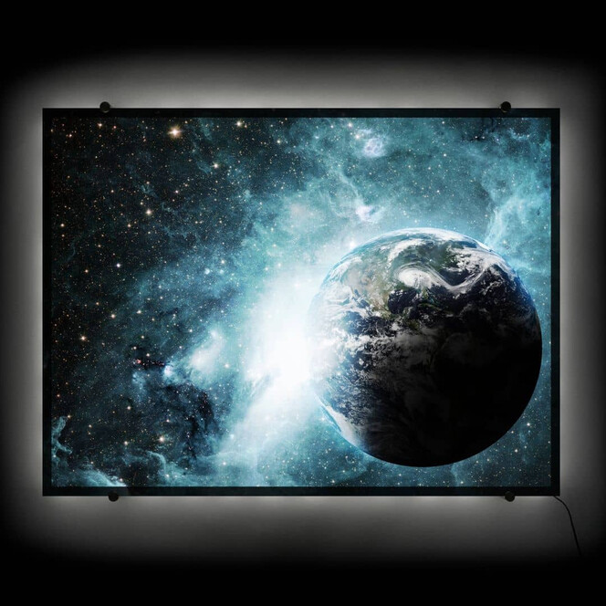 LED Wandbild In einer fernen Galaxie - 80x60cm - Bild 1