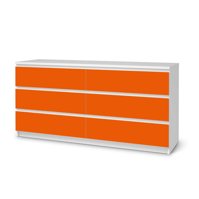 Möbelfolie IKEA Malm Kommode 6 Schubladen (breit) - Orange Dark- Bild 1