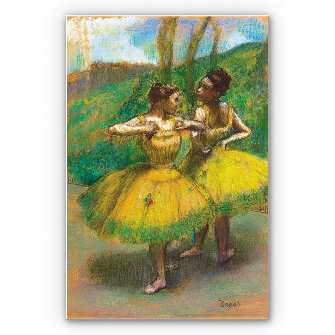 Wandbild Degas - Zwei Tänzerinnen in gelb