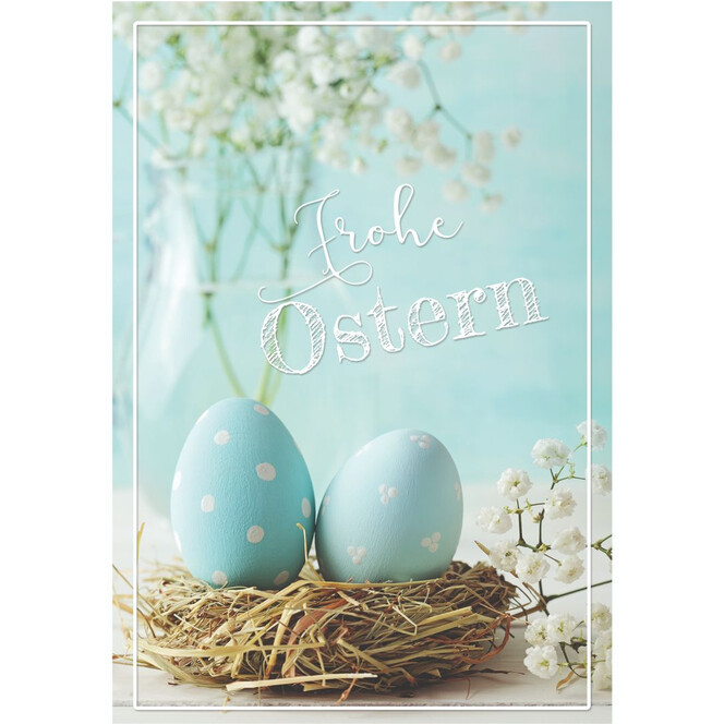 Gutschein Happy Easter - Osternest - hellblau