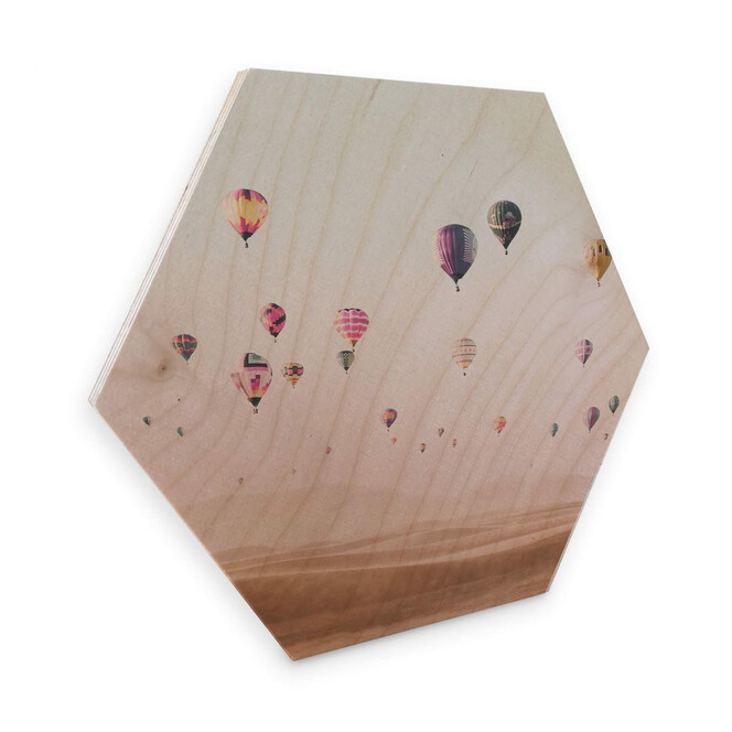Hexagon - Holz Birke-Furnier - Sisi & Seb - Heissluftballons