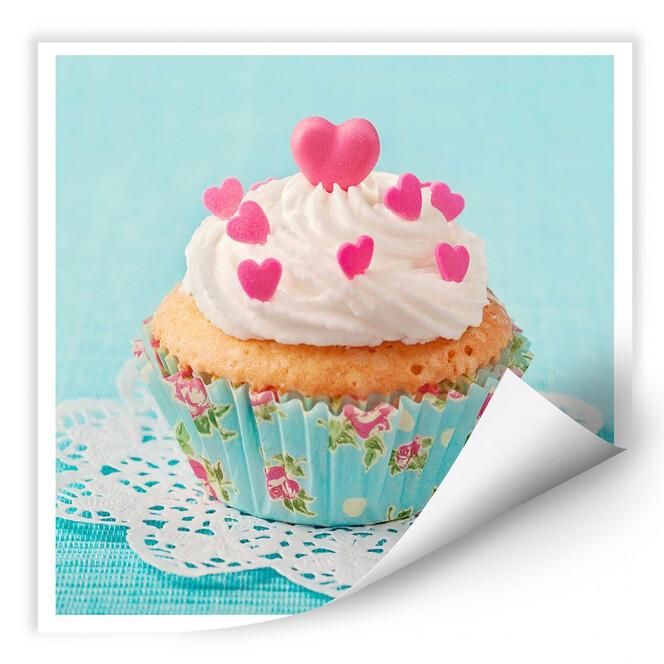 Wallprint Hearts on Cupcake