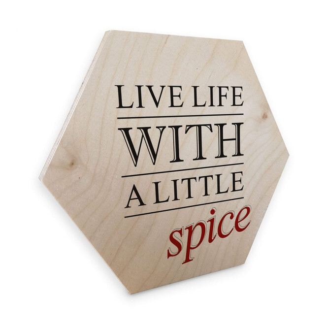 Hexagon - Holz Birke-Furnier - Live life whith a little Spice