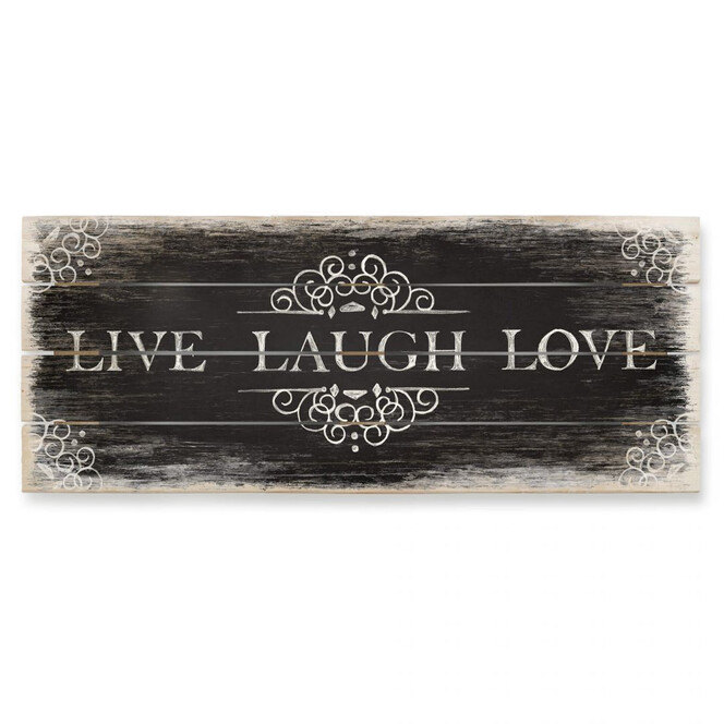 Holzbild Live Laugh Love 02 - Panorama
