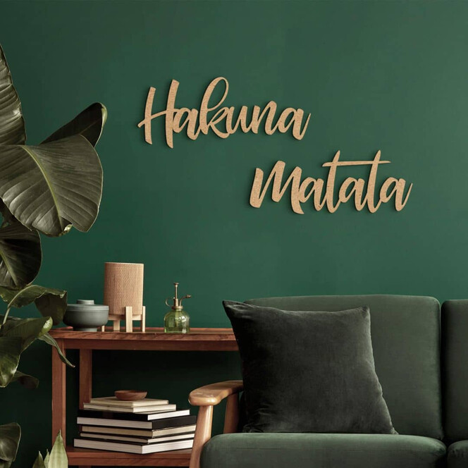 Holzdeko Schriftzug Hakuna Matata - MDF Natur (2-teilig)