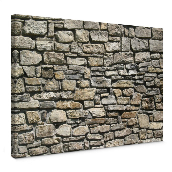 Leinwandbild Natursteinmauer