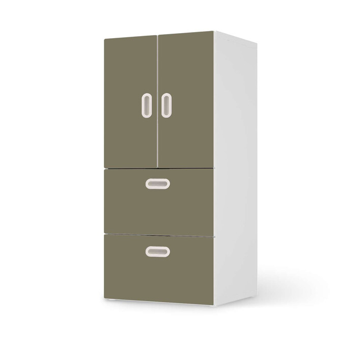 Möbelfolie IKEA Stuva / Fritids - 2 Schubladen und 2 kleine Türen - Braungrau Light- Bild 1