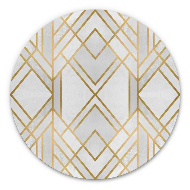 Alu-Dibond Fredriksson - Art Deco: Goldene Geometrie - Rund