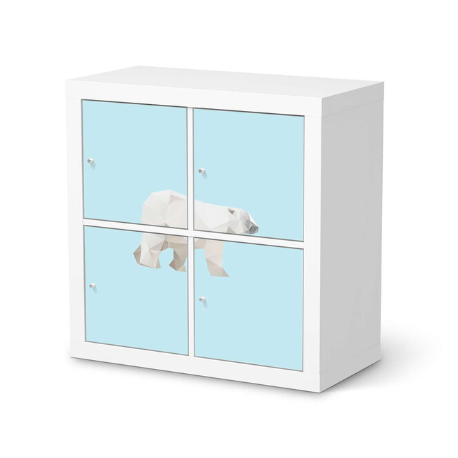 Klebefolie IKEA Kallax Regal 4 Türen - Origami Polar Bear- Bild 1