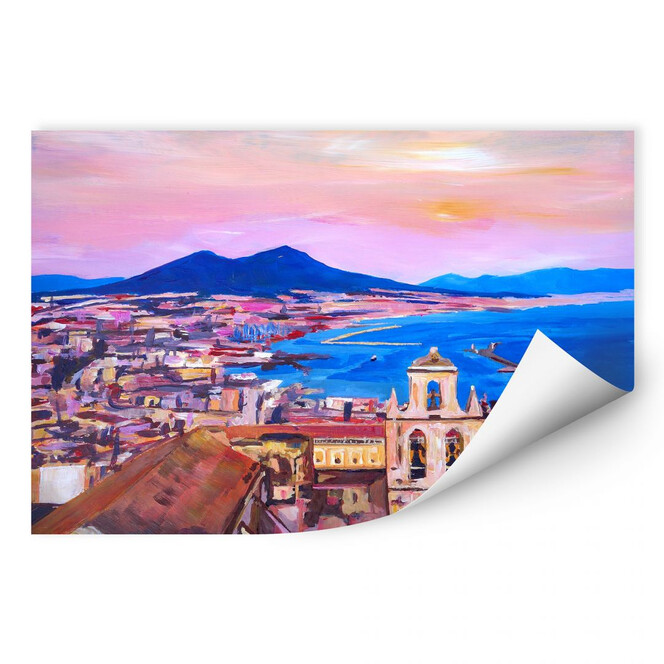 Wallprint Bleichner - Naples with Mount Vesuvio