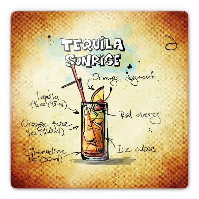 Glasbild Tequila Sunrise - Rezept