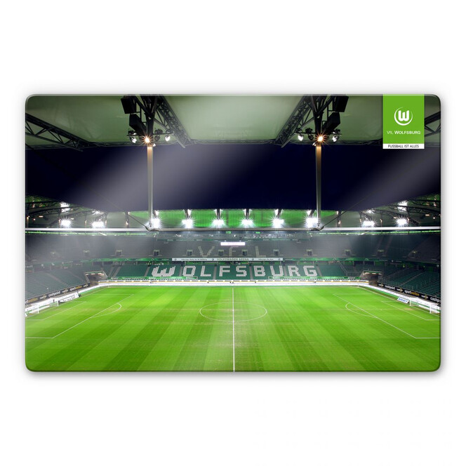 Glasbild VfL Wolfsburg Volkswagen Arena Tribüne