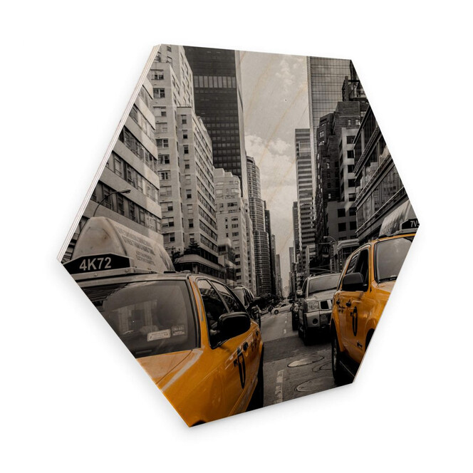 Hexagon - Holz Birke-Furnier - Streets in New York City