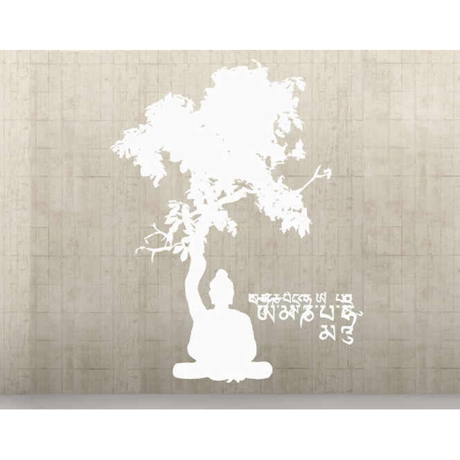 Wohnansicht - Wandtattoo Meditating Buddha