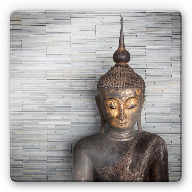Glasbild Thailand Buddha - quadratisch