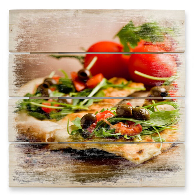 Holzbild Pizza all'Italiana