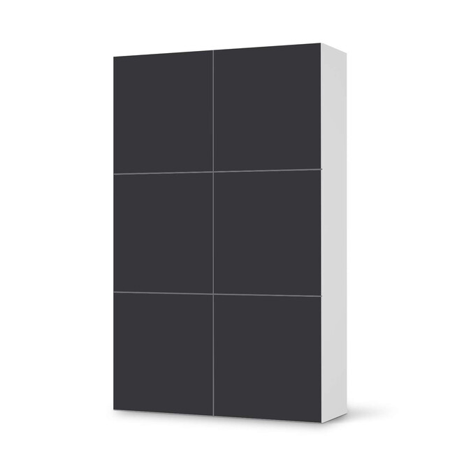 Möbel Klebefolie IKEA Besta Schrank 6 Türen (hoch) - Grau Dark- Bild 1