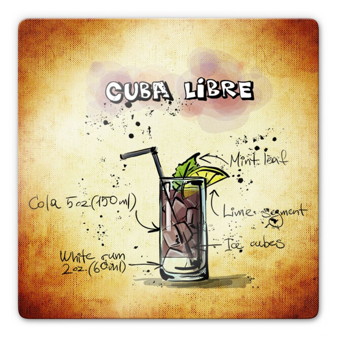 Glasbild Cuba Libre - Rezept