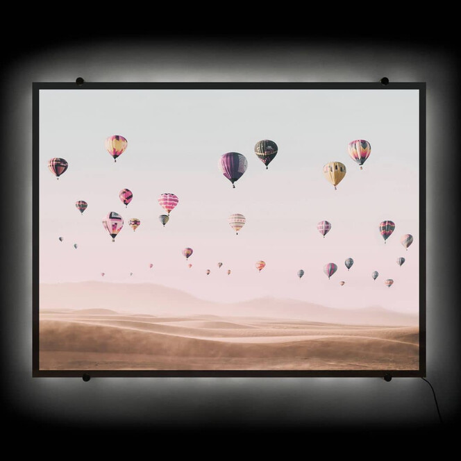 LED Wandbild Sisi & Seb - Heissluftballons - 80x60cm - Bild 1