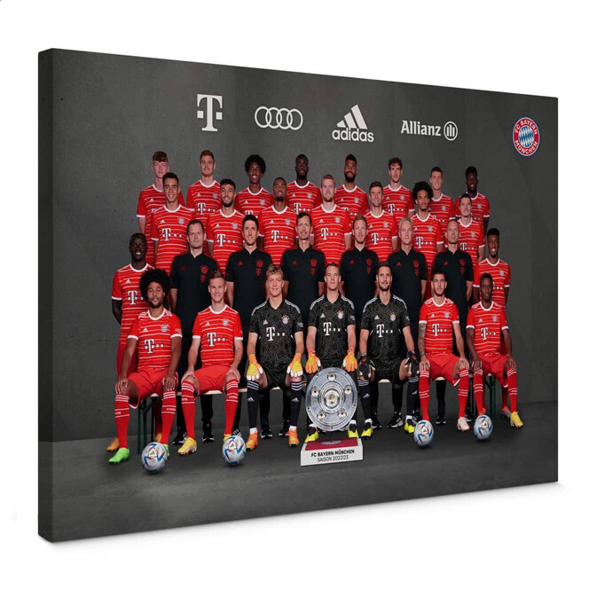 Leinwandbild FC Bayern Mannschaftsfoto 2022/23