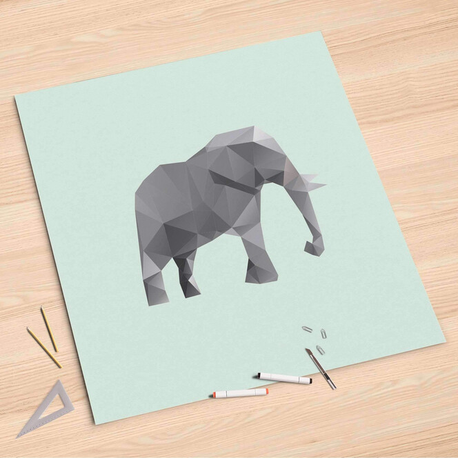 Folienbogen (90x90cm) - Origami Elephant- Bild 1