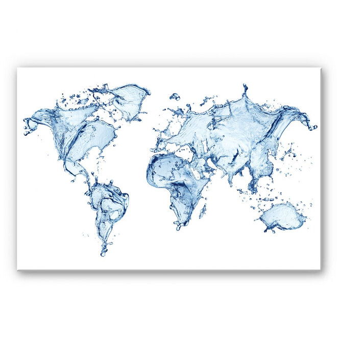 Hartschaumbild Splashing Worldmap