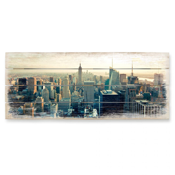 Holzbild Skyline von New York City - Panorama