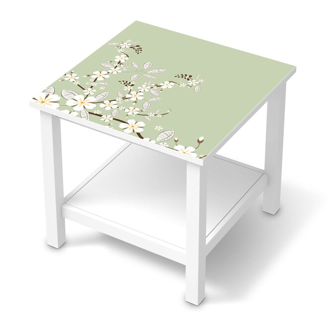 Möbel Klebefolie IKEA Hemnes Tisch 55x55cm - White Blossoms- Bild 1