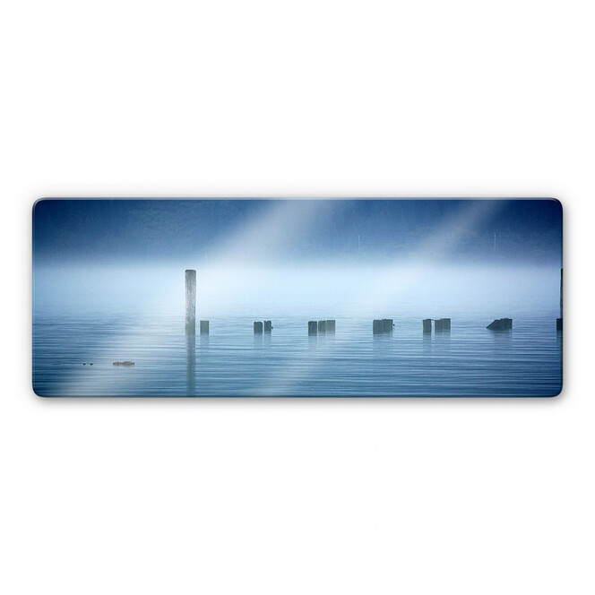 Glasbild Nebelbank Panorama