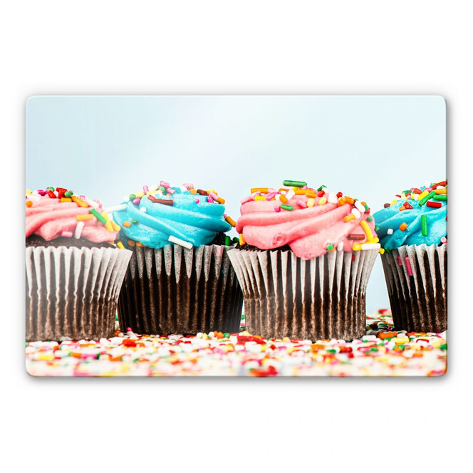 Glasbild Party Cupcakes