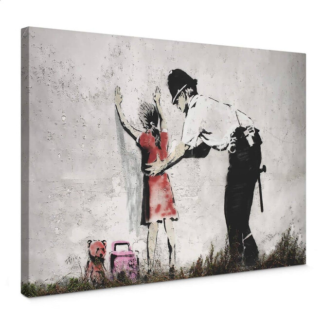Leinwandbild Banksy - Policeman Searching Girl