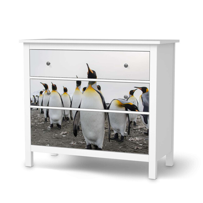 Möbelfolie IKEA Hemnes Kommode 3 Schubladen - Penguin Family- Bild 1