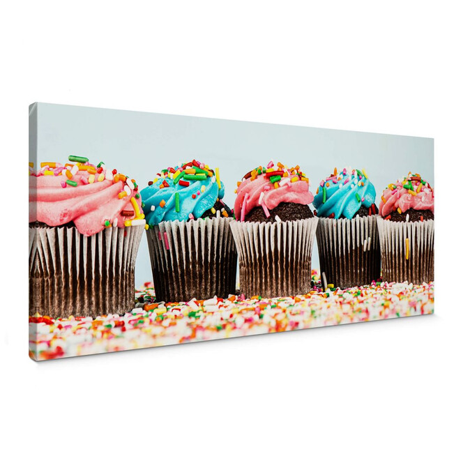 Leinwandbild Party Cupcakes - Panorama