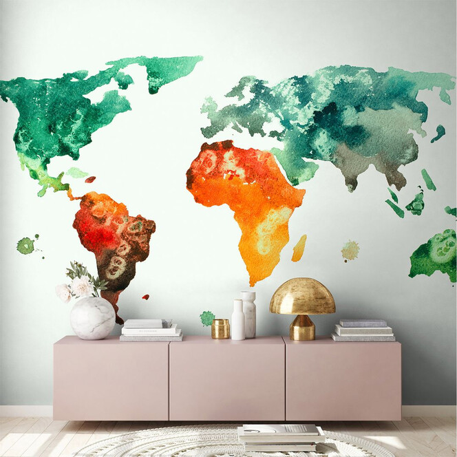 Livingwalls Fototapete Designwalls Colourful World Weltkarte - Bild 1