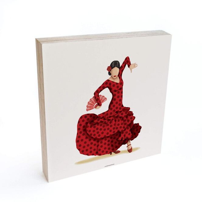 Holzbild zum Hinstellen - Tohmé - Flamenco - 15x15cm - Bild 1