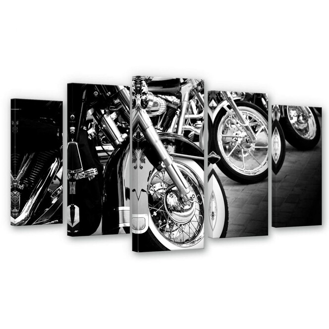 Leinwandbild Motorcycle Wheels (5-teilig)