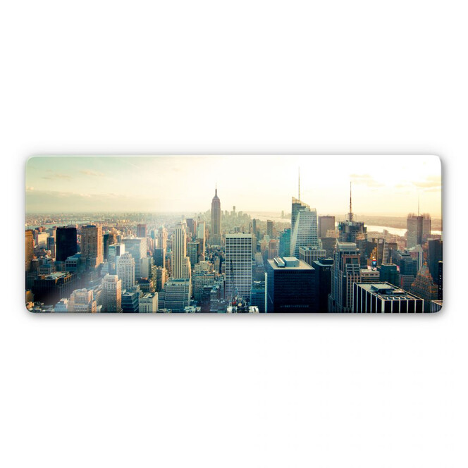 Glasbild Skyline von New York City - Panorama