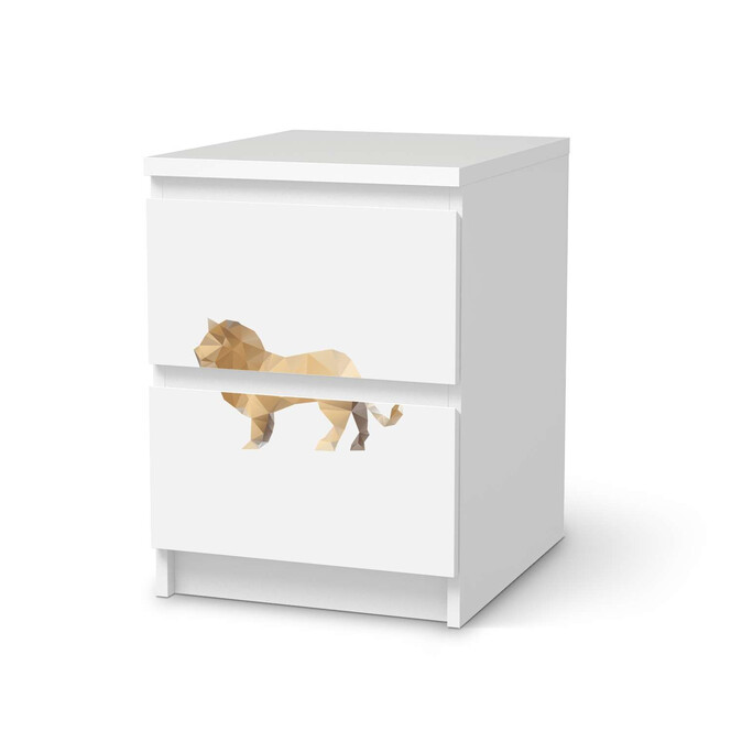 Möbelfolie IKEA Malm Kommode 2 Schubladen - Origami Lion- Bild 1