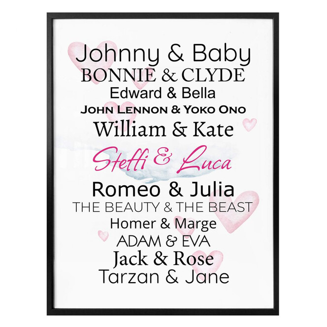 Personalisiertes Poster Famous Couples