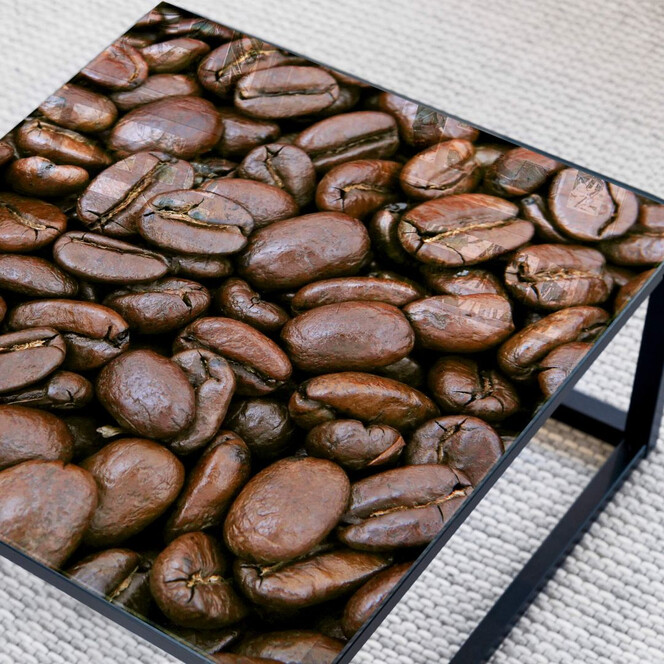 Tischplatte aus Glas - Aroma Kaffeebohnen - Quadratisch - Bild 1