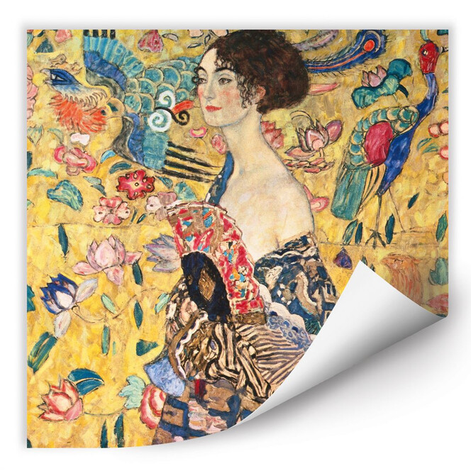 Wallprint Klimt - Dame mit Fächer