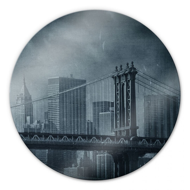 Glasbild New York Bridge - rund