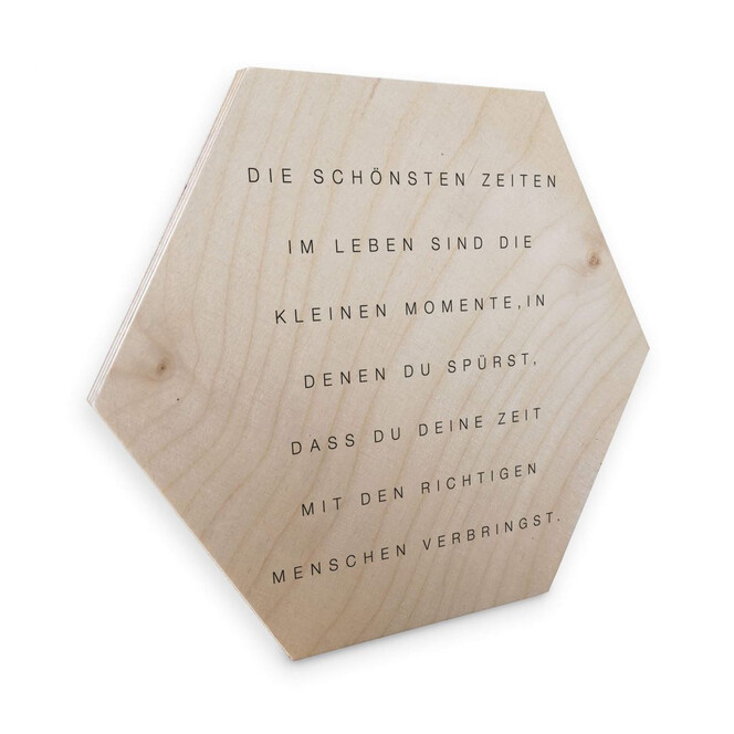 Hexagon - Holz Birke-Furnier - Die schönsten Zeiten